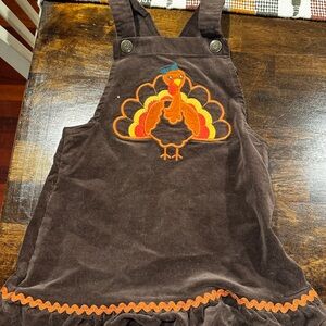 3T Children’s Place Thanksgiving Turkey Corduroy Dress VGUC
